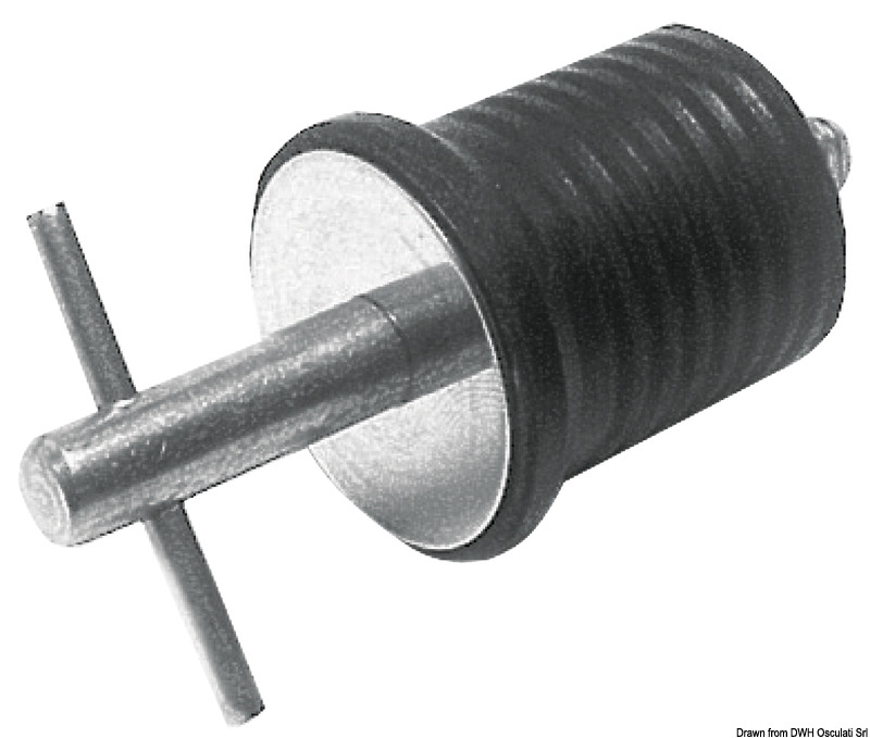 SS water drain plug w/neoprene tight 22 mm