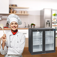 This Blue Star 2-door backbar chiller combines style, functionality, and efficiency. This Blue Star 2-door backbar chiller combines style, functionality, and efficiency.