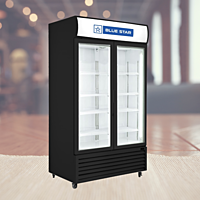 Self-Closing Doors: Self-closing doors of Blue Star VC800CD Visi Cooler for energy efficiency