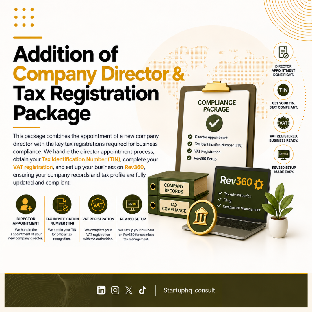 Addition Of Company Director & Tax Registration Package