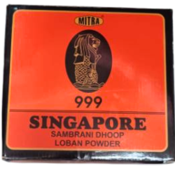 Mitra Brand 999 Singapore Loban/Sambrani Powder (20 pouchesx50g each) 1Kg Box