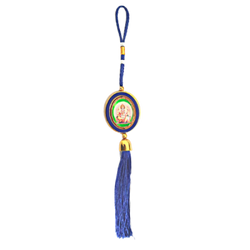 Lord Ganapathi Round Image with Special Blue Thread best hanging  for 4 wheel vehicles