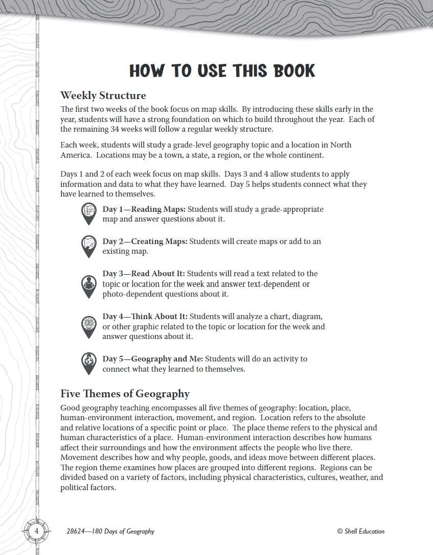 180 Days™: Social Studies, Geography for 3rd Grade Practice Workbook for Classroom and Home