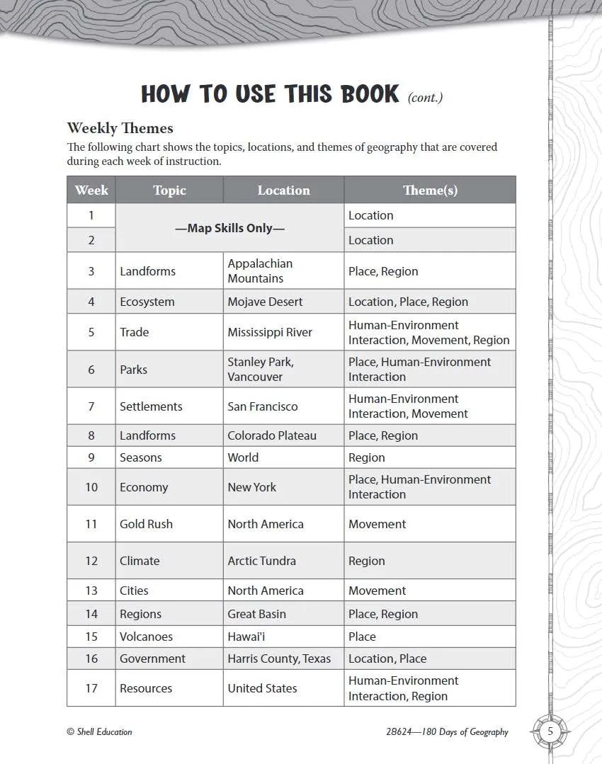 180 Days™: Social Studies, Geography for 3rd Grade Practice Workbook for Classroom and Home