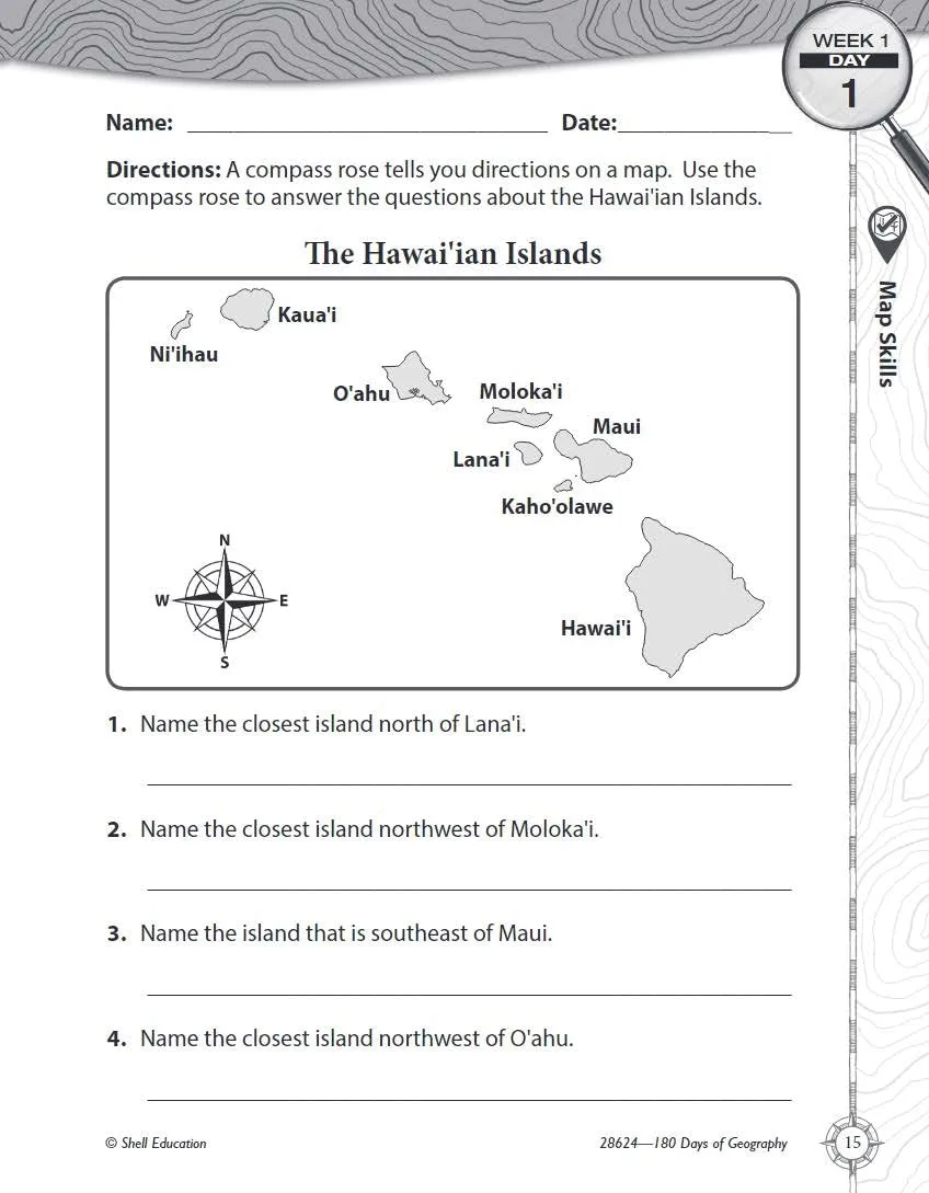 180 Days™: Social Studies, Geography for 3rd Grade Practice Workbook for Classroom and Home