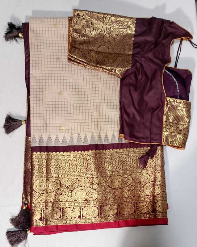 J130: Ready To Ship Beautiful Saree With Stitched Blouse J130: Ready To Ship Beautiful Saree With Stitched Blouse