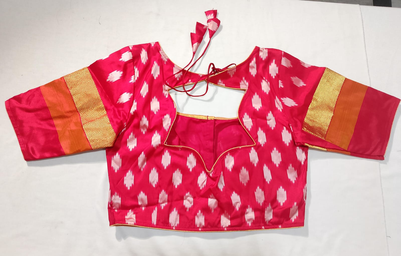 J332: Ready To Ship Beautiful Pure Ikkat Saree With Stitched Blouse