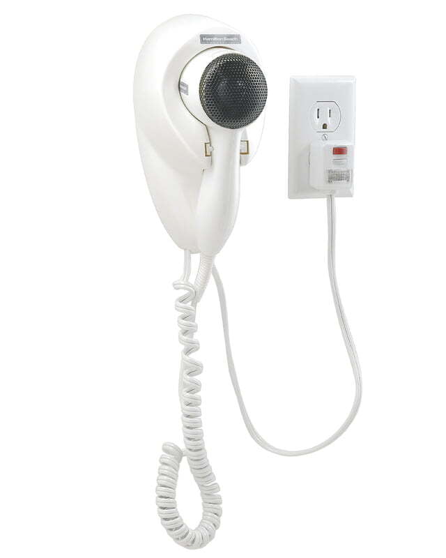 Hamilton Beach Wall-Mount Hair Dryer White 1500 Watts