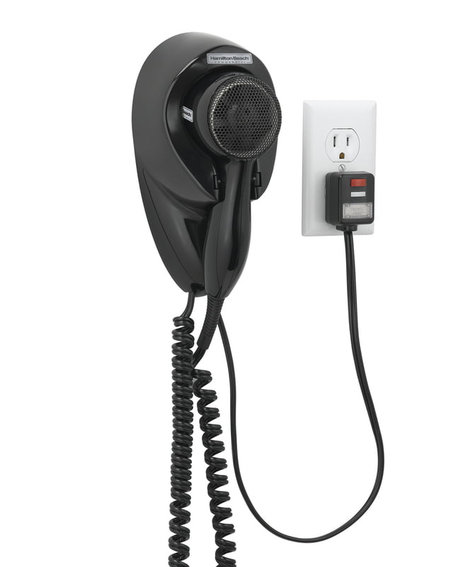 Hamilton Beach Wall-Mount Hair Dryer Black 1500 Watts