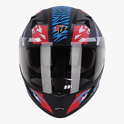 STEELBIRD SBA-21 RAPTOR PANTHA MATT BLACK/RED GREY C/V 600 MM (L) (LONG CHEEKPAD)