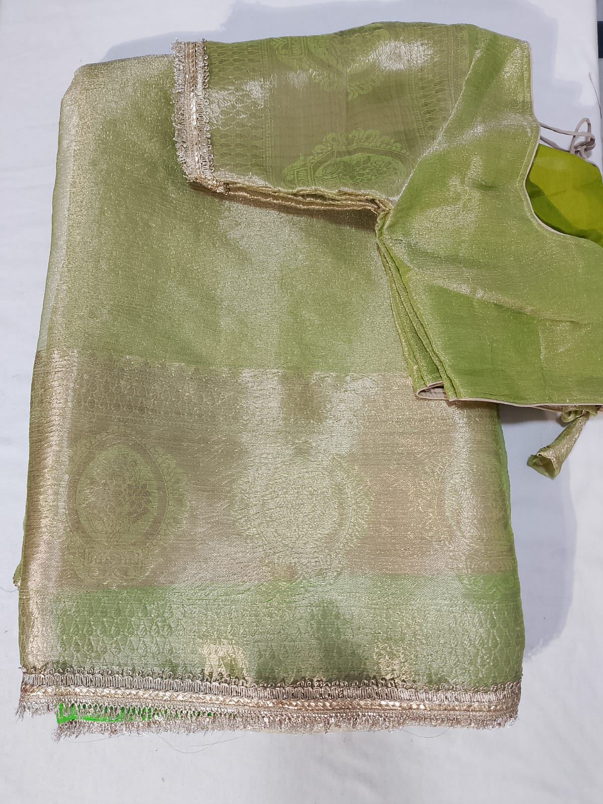 J337: Ready To Ship Beautiful Organza Saree With Stitched Blouse