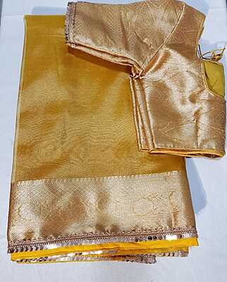 J406: Ready To Ship Beautiful Organza Saree With Stitched Blouse