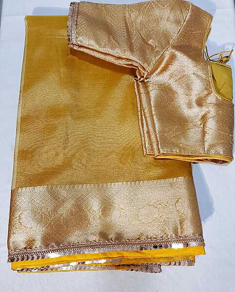 J406: Ready To Ship Beautiful Organza Saree With Stitched Blouse