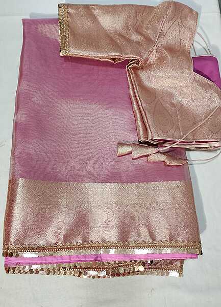 J405: Ready To Ship Beautiful Organza Saree With Stitched Blouse J405: Ready To Ship Beautiful Organza Saree With Stitched Blouse