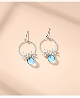 Aquamarine Daisy Earrings