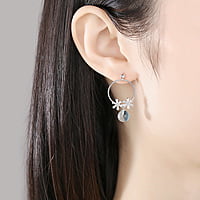 Aquamarine Daisy Earrings