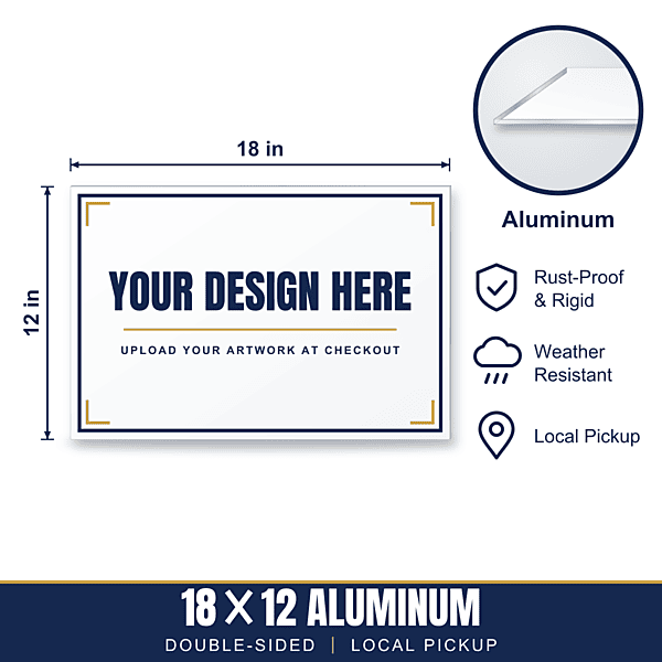 18x12 Aluminum Sign — Weekly Pickup