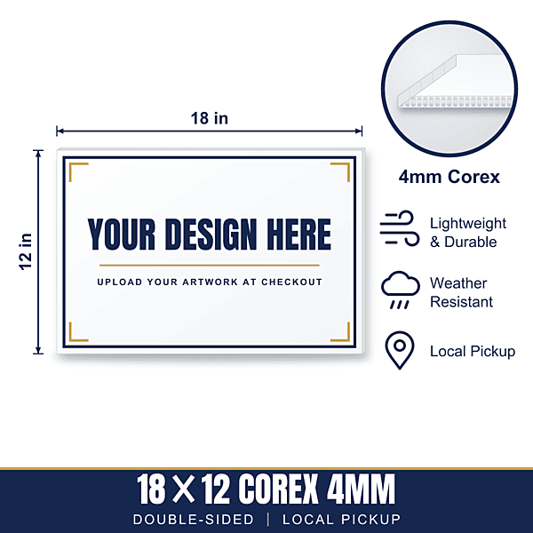 18x12 Plastic (Corex) Sign — Weekly Pickup