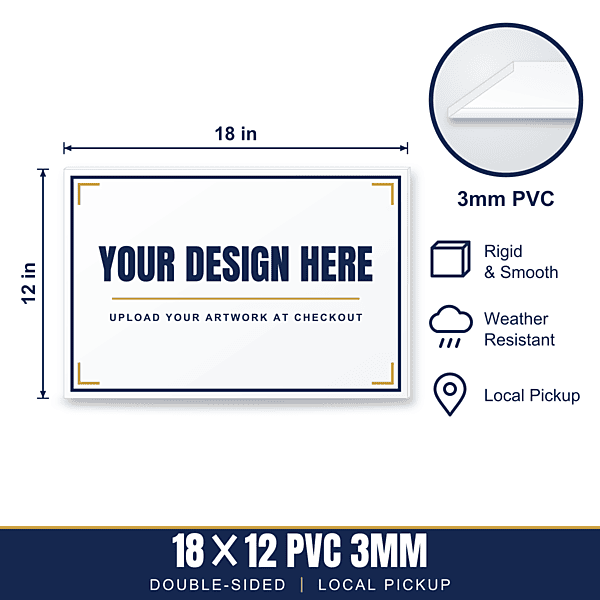 18x12 Hard Plastic (PVC) Sign — Weekly Pickup