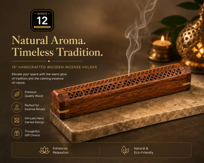 19" Wooden Incense Box