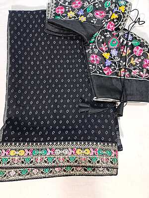 J358: Ready To Ship Beautiful Designer Georgette Saree With Stitched Blouse