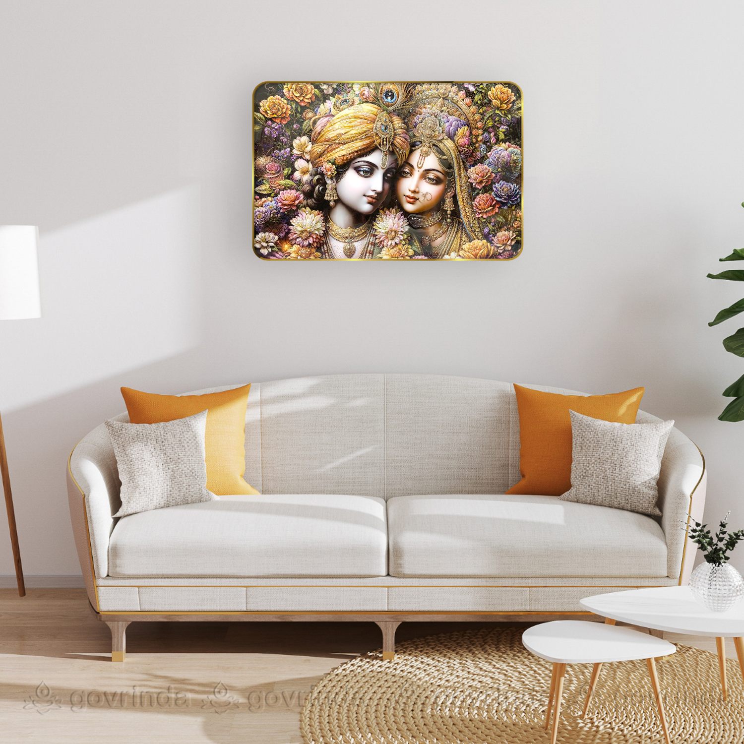 Radha Krishna Wall Painting (12x18 inch)