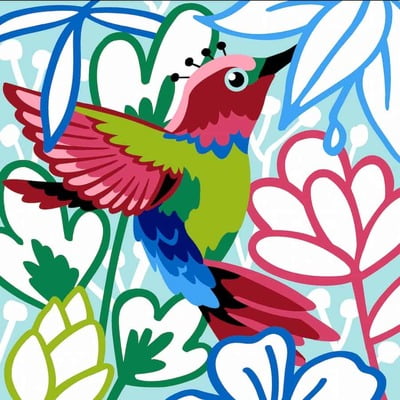 Colibrì Moderno - Quadro o cuscino da ricamare a mezzo punto