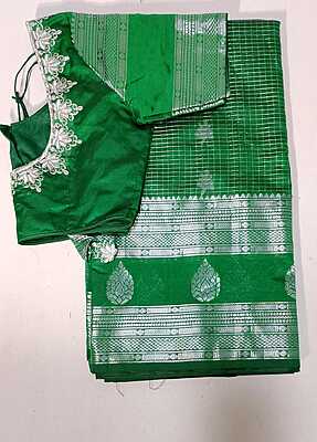 G199: Ready To Ship Beautiful Dual Shade Georgette Saree With Stitched Blouse