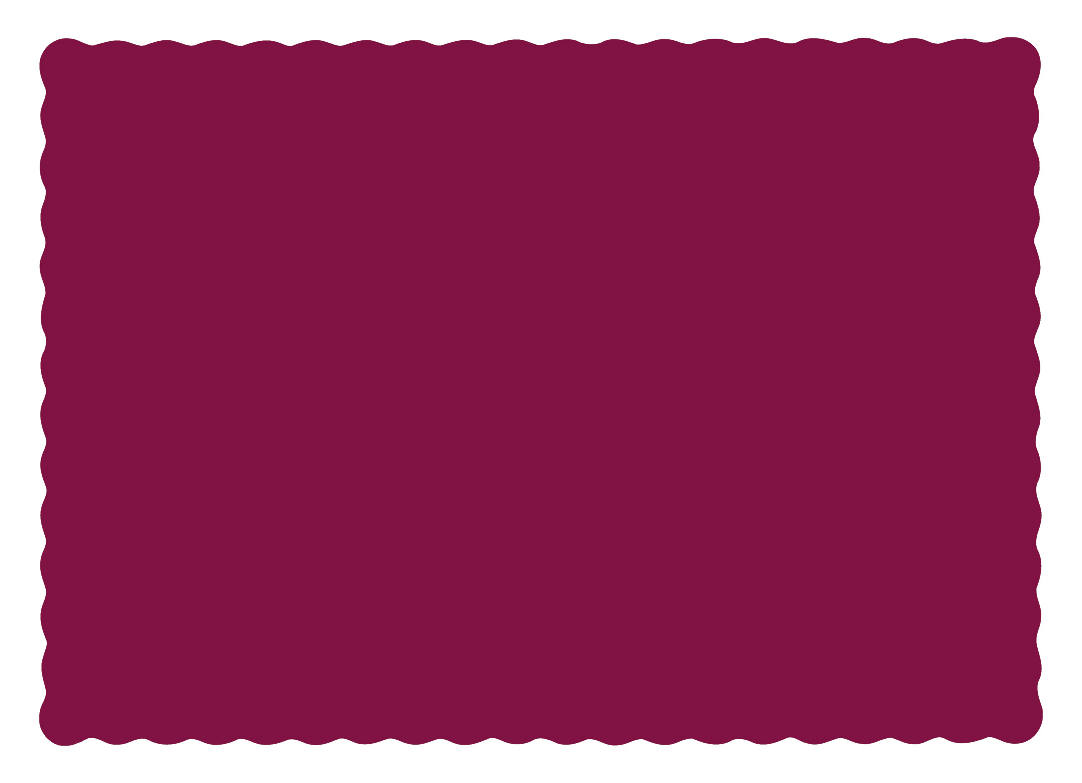 Hoffmaster Scallop Edge Linen Emboss Placemat Burgundy Economy 9.5" X 13.5" 1000 / cs