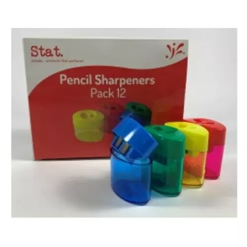 Stat Sharpener Plastic Oval Cylinder Box 12