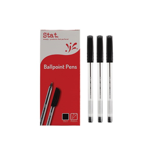 Stat Ballpoint Pen Medium 1mm Black Bx12