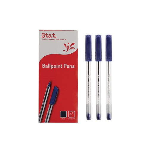 Stat Ballpoint Pen Medium 1mm Blue Bx12