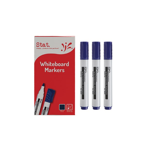 Stat Marker Whiteboard 2mm Bullet Nib Blue Bx12