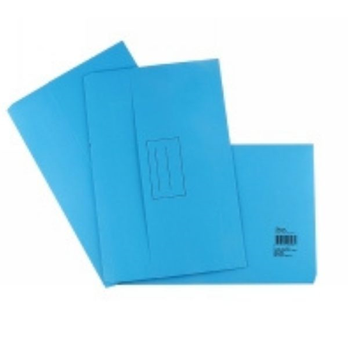 Stat Document Wallet Foolscap Manilla 30mm Gusset Blue Pack 25