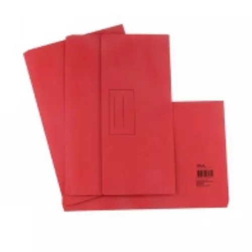 Stat Document Wallet Foolscap Manilla 30mm Gusset Red Pack 25