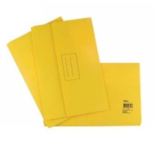 Stat Document Wallet Foolscap Manilla 30mm Gusset Yellow Pack 25