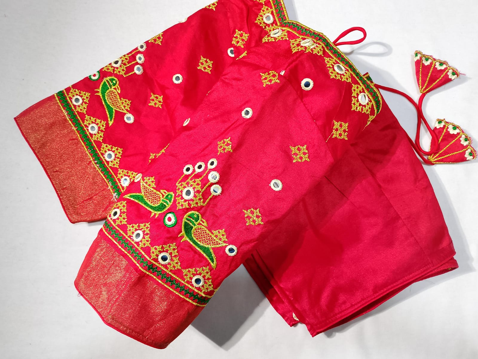 J333: Ready To Ship Beautiful  Pure Ikkat Saree With Stitched Embroidery Work Blouse