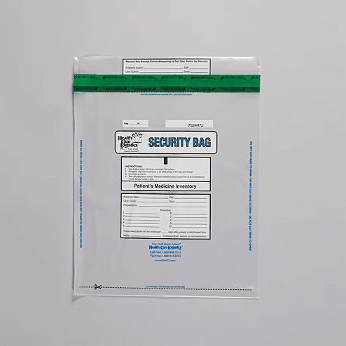 Patient Medicine Inventory Bag HCL® 12 X 14 Inch Polyethylene Adhesive Closure Clear