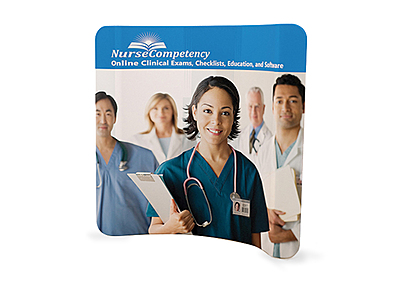 8ft Curve Tension Fabric Backdrop (Single or Double Side Print)