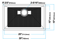 30-inch Large Single Bowl, 16g LZ-Series