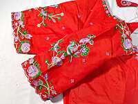 K034: Ready To Ship Beautiful Raw Silk Orange Work Blouse