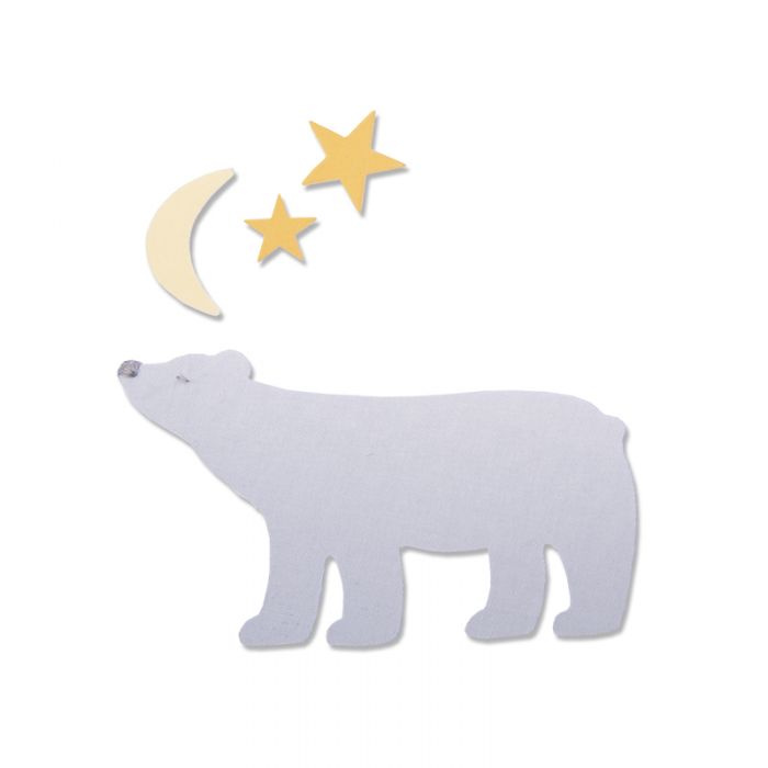 Fustelle per feltro Orso Polare con Luna e Stelle Fustelle per feltro Orso Polare con Luna e Stelle