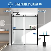 Shower door - 56-60"W x 70"H Frameless Double Sliding Shower