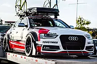 A3 S-Line Sedan BKSS Style Carbon Fiber Front Lip with Under Board | Dual-Layer Aero Kit