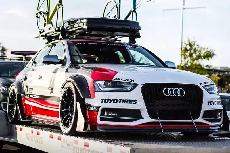 A3 S-Line Sedan BKSS Style Carbon Fiber Front Lip with Under Board | Dual-Layer Aero Kit