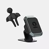 Green 2 in 1 Magnetic Car Phone Holder – Black