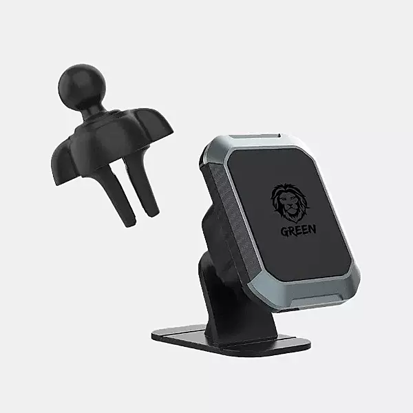 Green 2 in 1 Magnetic Car Phone Holder – Black