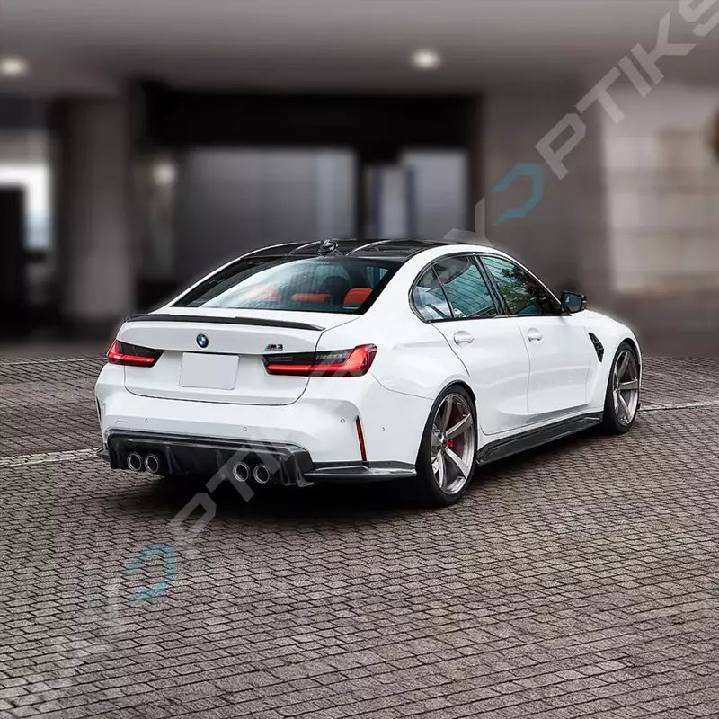 VST Style Carbon Fiber Side Skirt Extensions – For BMW G80 M3 (2021–2025)