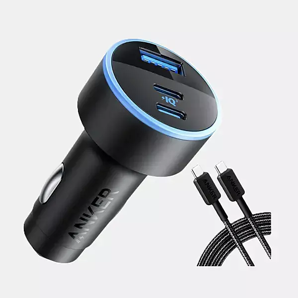 Anker 335 Car Charger 67W + USB Type-C to Type-C Cable Bundle B2736H11 - Black