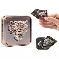 Tiger Head Carving Metal Poker Fidget Slider